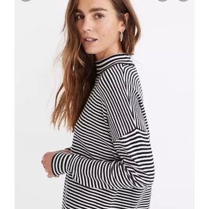 Madewell striped Ashbury mock neck sweater,  small
